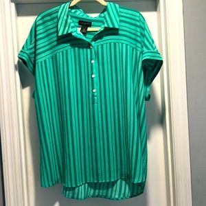 Green Striped Investments Blouse. Worn Once.